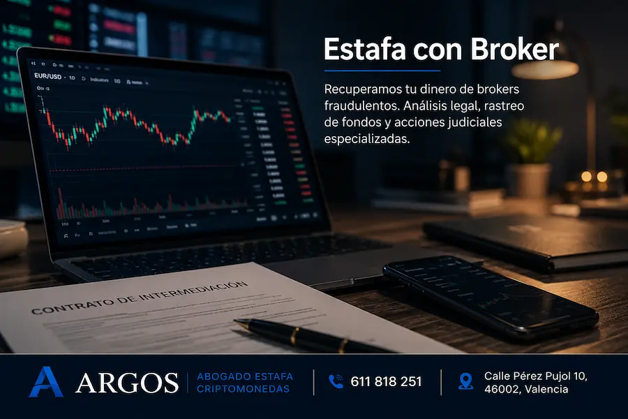abogado criptomonedas estafa broker