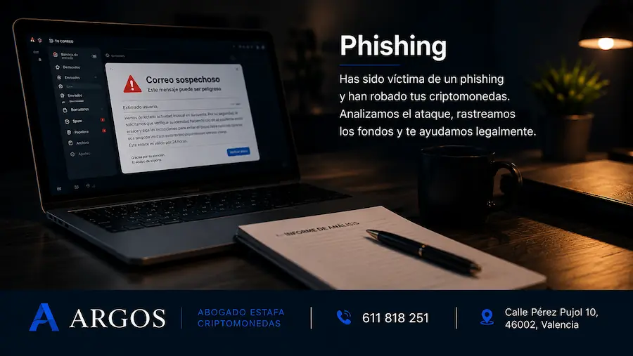 abogado criptomonedas estafa phishing